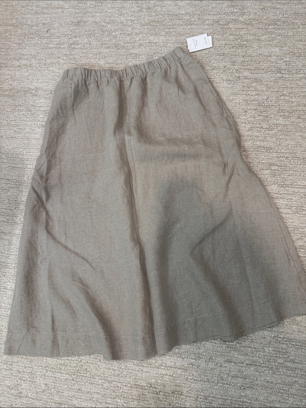Charter Club 100% Linen Women's Neutral A-Line Skirt - Beige NWT M